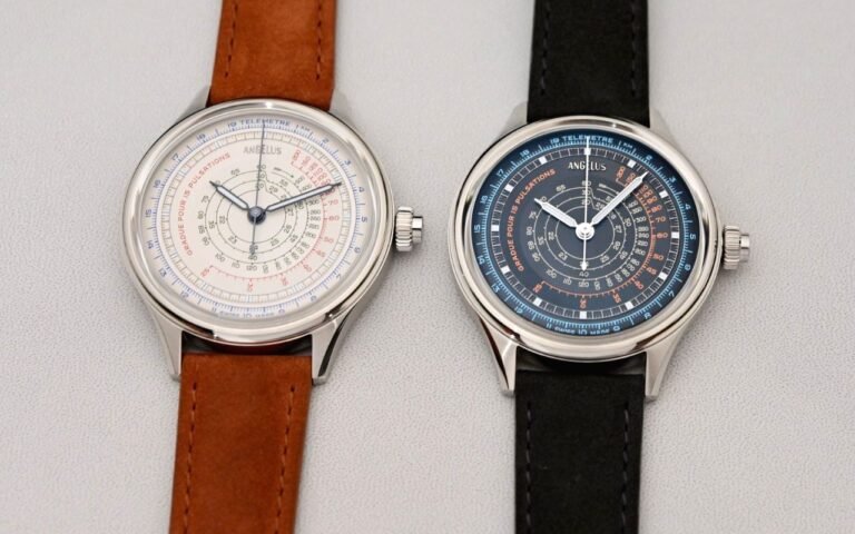 Angelus ose une montre que l’on ne voit plus aujourd’hui : un chronographe monopoussoir de 39 mm pensé comme un vrai instrument