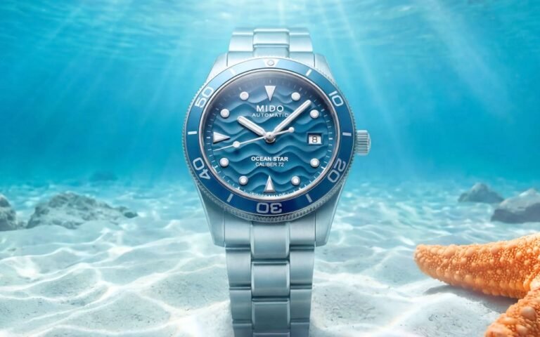 Cette plongeuse Mido Ocean Star Abyss Blue de 39 mm révolutionne le profil classique des montres acier automatiques pour seulement 1 190 €