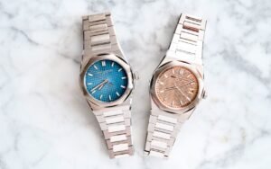 Girard-Perregaux bouleverse ses codes avec quatre Laureato acier inattendues, calibre GP4800 maison et cadrans émaillés Clous de Paris bleu à 23 100 $