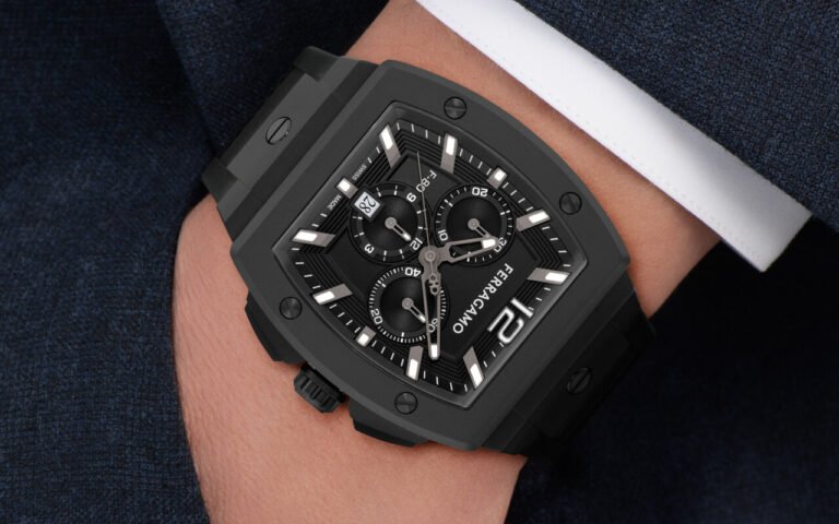 Ferragamo double sa F-80 Tonneau Chronograph avec deux déclinaisons sportives suisses à 1 800 € pour le printemps-été 2026