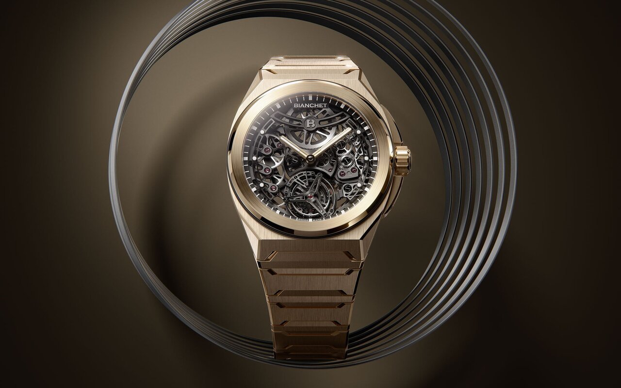 L’or rose transforme radicalement le Bianchet Rotondo UltraFino et pousse ce tourbillon ultra-plat dans un territoire que peu de maisons explorent encore