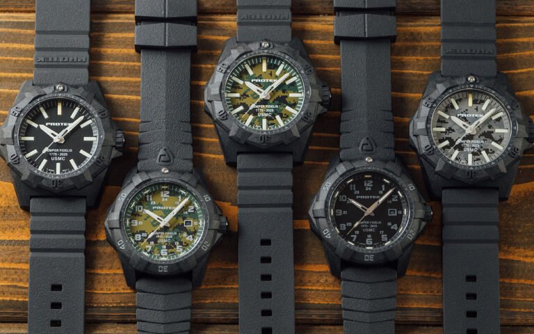 250 ans du corps des Marines et ProTek grave leur devise Semper Fidelis dans l’acier d’une montre qui ne ressemble à aucune autre
