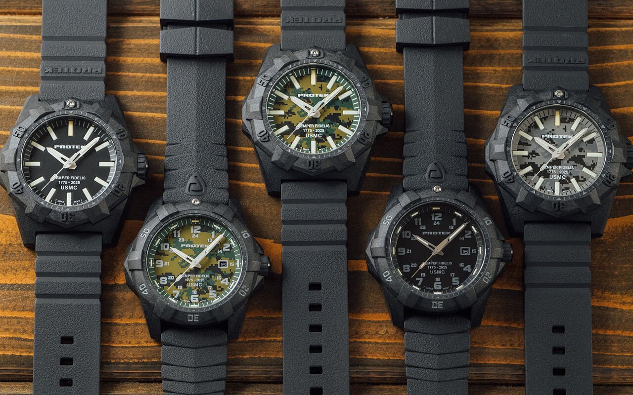 250 ans du corps des Marines et ProTek grave leur devise Semper Fidelis dans l’acier d’une montre qui ne ressemble à aucune autre