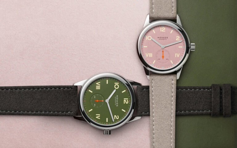 La Nomos Club Campus surprend les amateurs d’horlogerie avec Full Rose et All Olive, deux teintes qui redéfinissent l’esthétique Bauhaus accessible