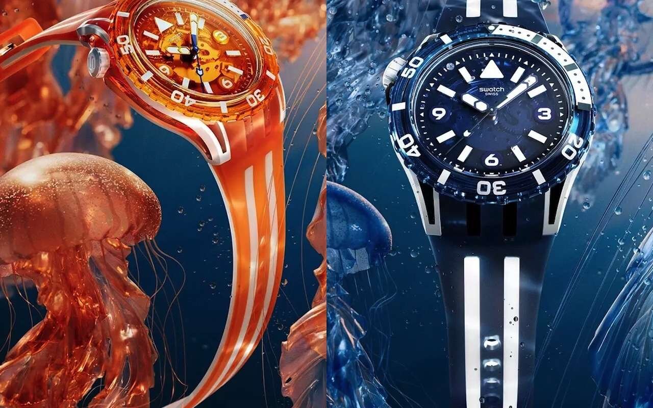 La nouvelle Swatch SCUBAQUA s’inspire des méduses pour des couleurs translucides qu’aucune montre de plongée n’avait encore tentées