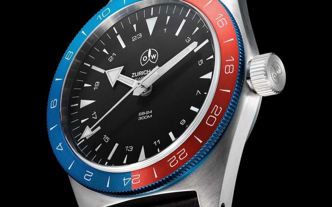 L’Early Bird EB-24 d’Ollech & Wajs repose sur un principe rare : une aiguille des heures qui accomplit un tour complet en 24 heures, pas en 12