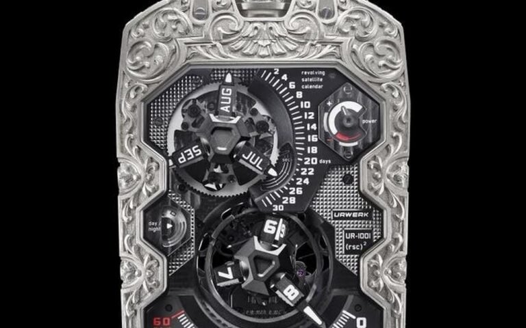 Taillée à la main pendant 500 heures, l’Urwerk UR-1001 Amadeus est la montre de poche unique qui défie ce que le luxe absolu peut produire