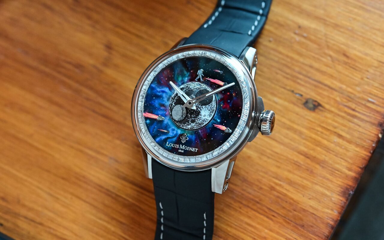 Louis Moinet vient d’enchâsser une vraie météorite martienne et des microdiamants interstellaires dans le cadran de sa Moon Meteor