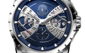 Roger Dubuis fait entrer son affichage biretrograde, breveté en 1989, dans un boîtier en acier de 40 mm
