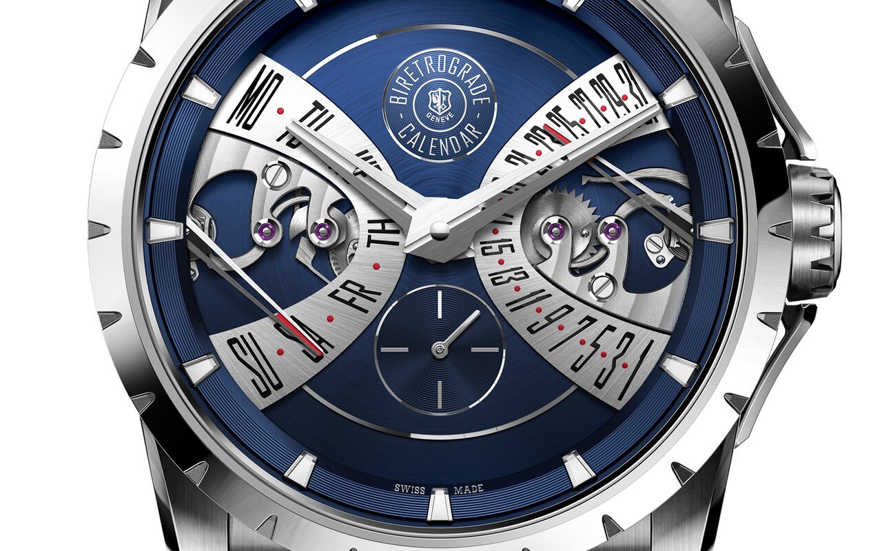 Roger Dubuis fait entrer son affichage biretrograde, breveté en 1989, dans un boîtier en acier de 40 mm