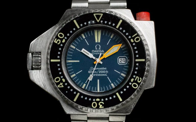 Taillée dans un bloc d’acier pour les scaphandriers de la COMEX, l’Omega Seamaster 600 Ploprof a été testée jusqu’à 1 370 mètres